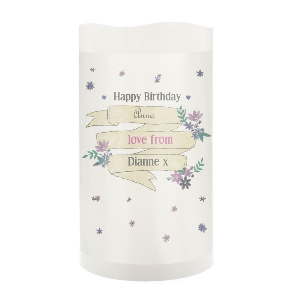 Personalised Garden Bloom LED Candle £13.49